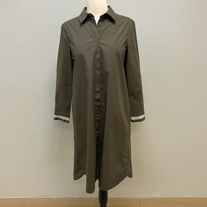 NWT 0039 Italy Garcia Fancy Olive Green Shirt Dress, Size XS